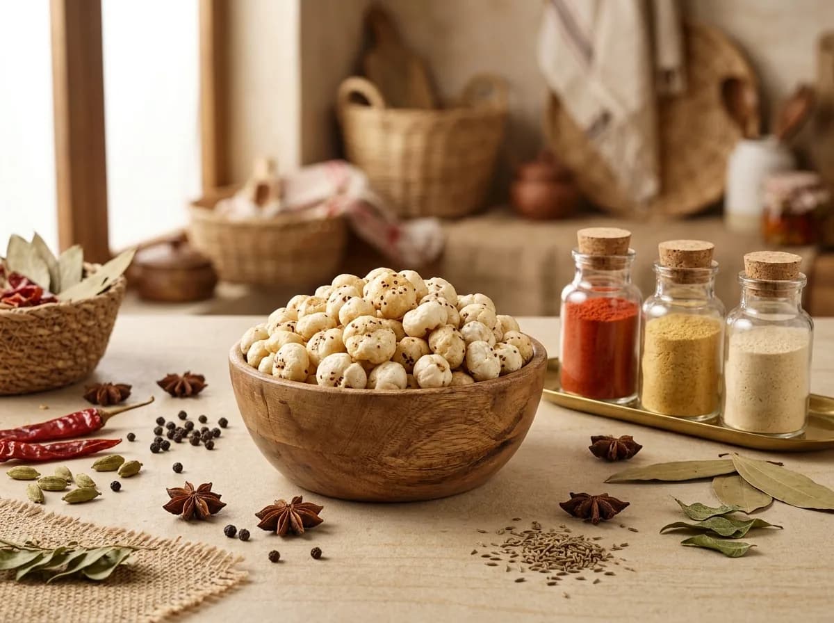 Indian agricultural commodities, fox nuts and dehydrated spices